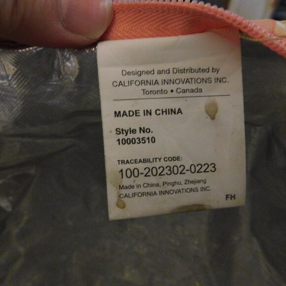 Insulated Grocery Bag California Innovations Double Handed Bag Foldable peach an - Picture 3 of 7